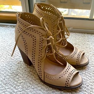 Lace up sandal booties
